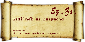 Szénási Zsigmond névjegykártya