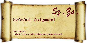 Szénási Zsigmond névjegykártya