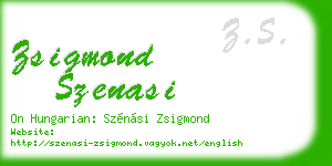 zsigmond szenasi business card