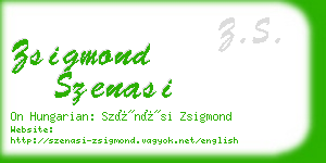 zsigmond szenasi business card